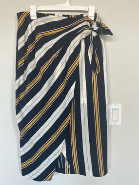 NWT Banana Republic Women’s Faux- Wrap Midi Skirt Size 10 10% Linen